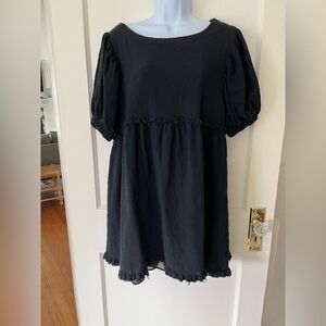 Umgee black babydoll dress sz L